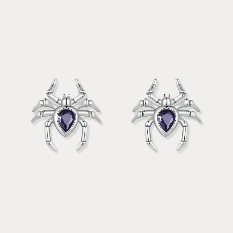Gothic Spider Stud Earrings