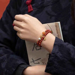 Red Agate Bracelet | Natural Gemstone Handmade Beaded Jewelry