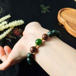 Sandalwood & Jade Beaded Bracelet | Handmade Natural Stone Jewelry