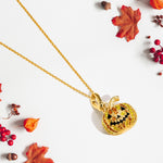Wiaugem Pumpkin Necklace | Halloween Jewelry for Luck, Protection &amp; Abundance