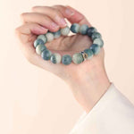 Imperial Green Bodhi Bracelet | Natural Carved Mantra & Zodiac Talisman