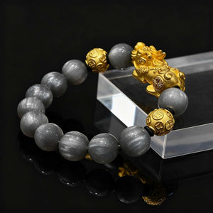 Pixiu Cat's Eye Bracelet | Feng Shui Wealth & Protection Jewelry