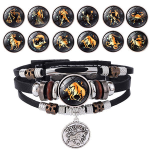 12 Zodiac Constellations Glow-in-the-Dark Zodiac Bracelet