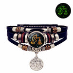 12 Zodiac Constellations Glow-in-the-Dark Zodiac Bracelet