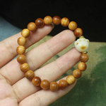 Cat Paw Cypress Wood Bracelet | Handmade Wooden Bead Jewelry