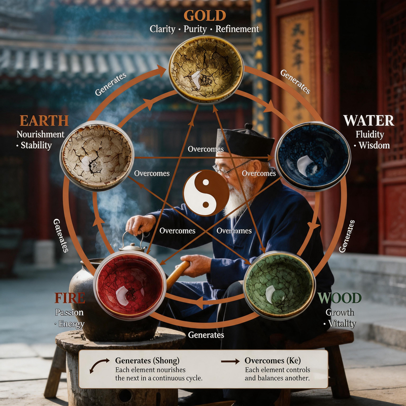 Five Elements Herbal Tea Blend | Traditional Wellness Tea Collection