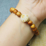 Cat Paw Cypress Wood Bracelet | Handmade Wooden Bead Jewelry