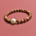 Cat Paw Cypress Wood Bracelet | Handmade Wooden Bead Jewelry