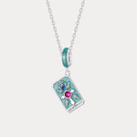 Silver Tarot Card Necklace | Protection, Manifestation & Spiritual Guidance | Wiaugem