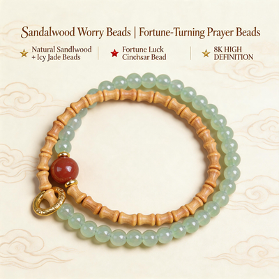 Sandalwood Worry Beads Bracelet | Handmade Aromatic Meditation Beads