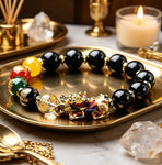 Black Pixiu Bracelet | Five Wealth Gods Obsidian Feng Shui Bracelet
