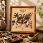 Custom DIY Chinese Herbal Feng Shui Art Frame Kit, Natural TCM Plant Good Luck Wall Decor, Stress Relief Craft Gift For Western Spiritual Home Lovers