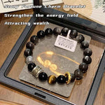 Silver Obsidian Protection Bracelet | Energy Defense & Wealth