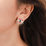Heart Sun Evil Eye Earrings | Protective Spiritual Jewelry for Positive Energy | Wiaugem