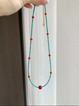 Natural Turquoise and Red Agate Necklace | Healing Stone Jewelry