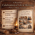 Celebration of Life Template | Memory Photo Collage Design