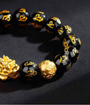 Chakra Lava Stone Bracelet | Natural Volcanic Stone & Tiger Eye Beaded Jewelry