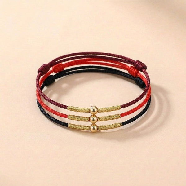 Tibetan Red String Protection Bracelet – Lucky Buddhist Bracelet for Blessings & Good Fortune