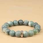 Imperial Green Bodhi Bracelet | Natural Carved Mantra & Zodiac Talisman