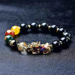 Black Pixiu Bracelet | Five Wealth Gods Obsidian Feng Shui Bracelet