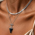 Black Obsidian Heroine & Herringbone Necklaces
