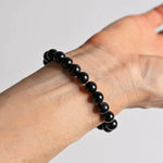 Black Tourmaline Bracelet | Natural Gemstone Beaded Protection Jewelry