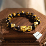 Chakra Lava Stone Bracelet | Natural Volcanic Stone & Tiger Eye Beaded Jewelry