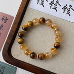 Tiger's Eye & Citrine Couple Bracelet Set | Natural Gemstone Matching Bracelets
