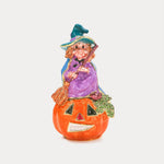 Wiaugem Pumpkin Witch Trinket Box | Halloween Keepsake Jewelry Box for Luck &amp; Protection