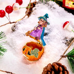 Wiaugem Pumpkin Witch Trinket Box | Halloween Keepsake Jewelry Box for Luck &amp; Protection