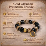 Gold Obsidian Protection Bracelet | Energy Shielding & Wealth