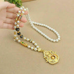 Diamond Gourd Pearl Necklace | Rotatable Chinese Style Pendant