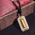 Rotating Hetian Jade Pendant | Hundred Blessings Cylinder Necklace