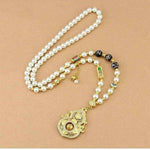 Diamond Gourd Pearl Necklace | Rotatable Chinese Style Pendant