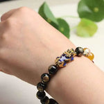 Black Pixiu Bracelet | Five Wealth Gods Obsidian Feng Shui Bracelet