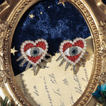 Heart Sun Evil Eye Earrings | Protective Spiritual Jewelry for Positive Energy | Wiaugem