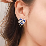 Heart Sun Evil Eye Earrings | Protective Spiritual Jewelry for Positive Energy | Wiaugem