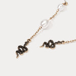 Wiaugem Halloween Snake Pearl Drop Earrings | Protection, Transformation &amp; Intuition
