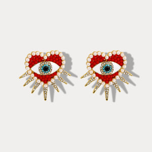 Heart Sun Evil Eye Earrings | Protective Spiritual Jewelry for Positive Energy | Wiaugem