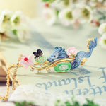 Wiaugem Temple-Blessed Chinese Zodiac Dragon Necklace | Lotus Pendant for Luck, Strength & Protection