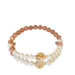 Natural Citrine Pearl Love Bracelet