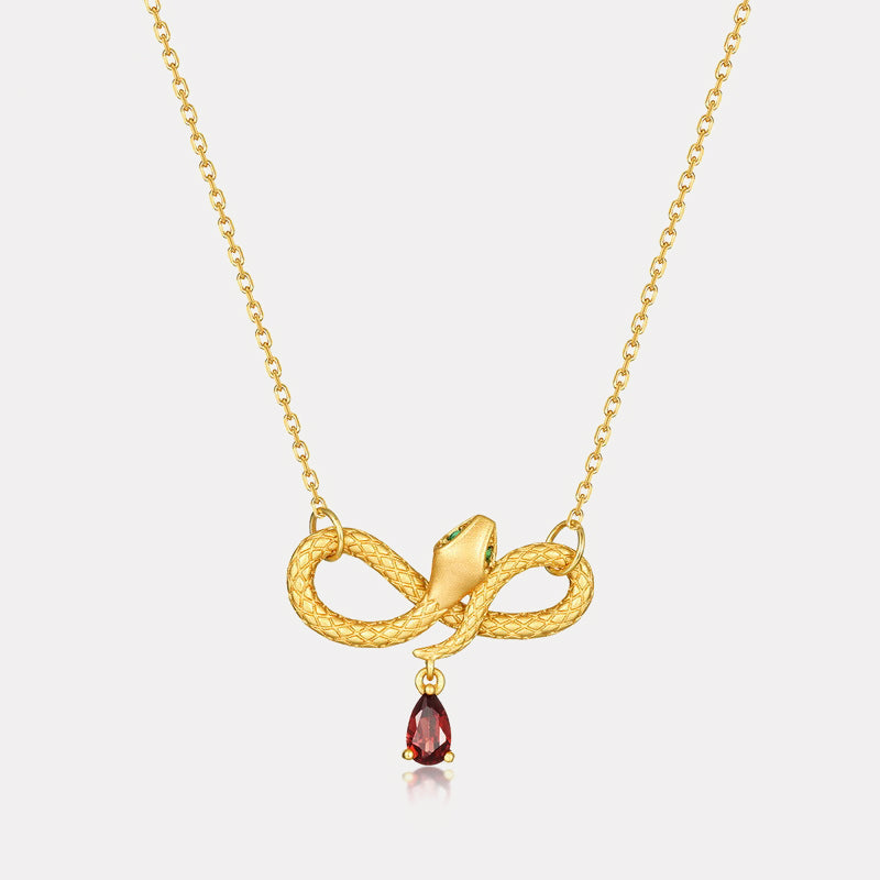 Wiaugem Temple-Blessed Snake Talisman Necklace | Chinese Zodiac Pendant for Luck & Protection