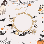 Wiaugem Halloween Charm Bracelet | Gothic Jewelry for Mystery, Protection &amp; Strength