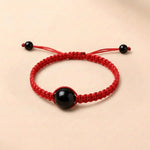 Red String Rainbow Obsidian Bracelet