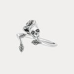 Wiaugem Skull Rose Ring | Gothic Halloween Jewelry for Protection &amp; Transformation