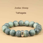 Imperial Green Bodhi Bracelet | Natural Carved Mantra & Zodiac Talisman