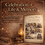 Celebration of Life Template | Memory Photo Collage Design