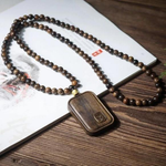 Ciondolo amuleto in legno di agar naturale "Wu Shi" (collana e ciondolo per auto)