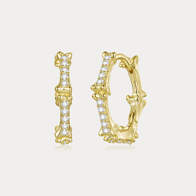 Bone Hoop Earrings | Gothic Halloween Jewelry for Strength & Transformation | Wiaugem