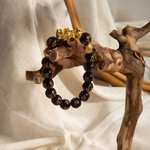 Chakra Lava Stone Bracelet | Natural Volcanic Stone & Tiger Eye Beaded Jewelry